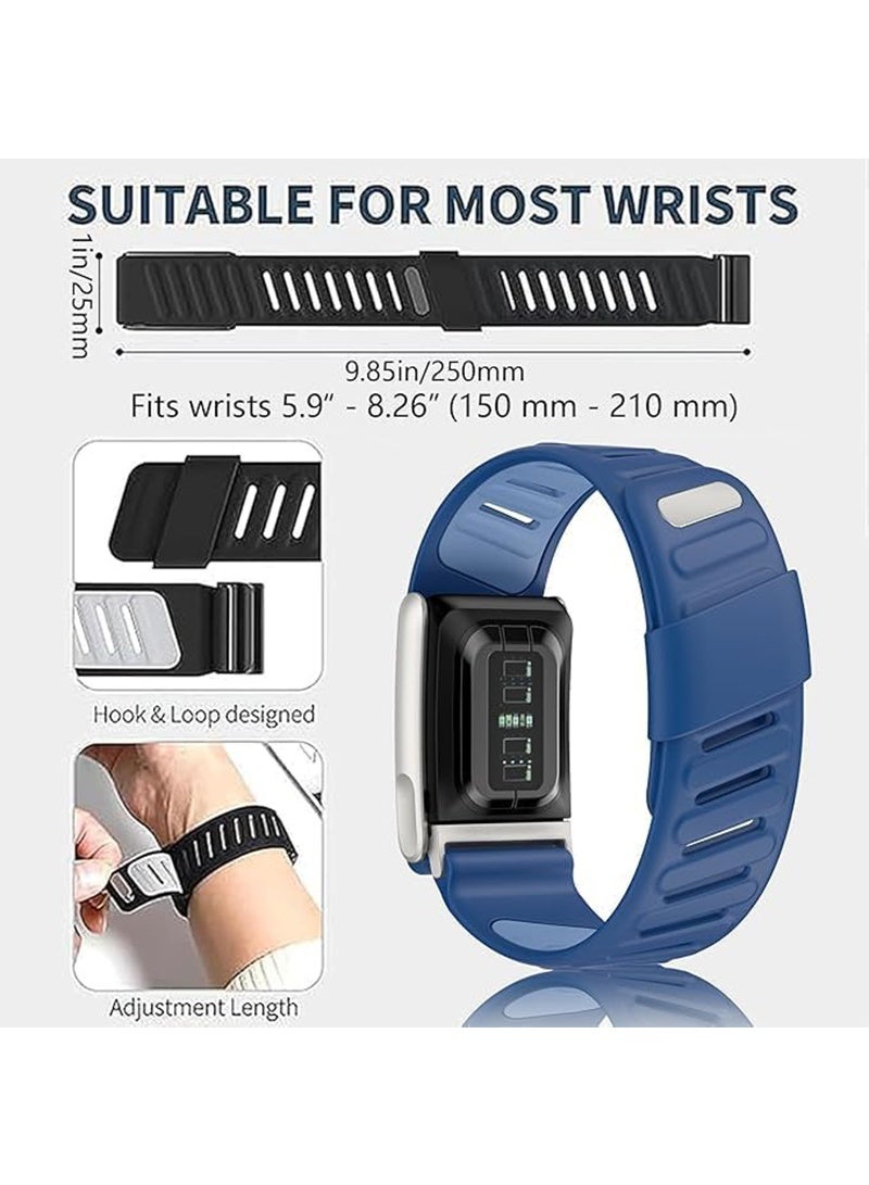 Aikanbo 2 Pack Rugged Comfort Silicone Wristband Compatible with Whoop 5.0/MG Band, Durable Soft Sweatproof Strap Silicone Sports Loop Replacement Bands for Men Women with Metal Frame Connector - Image 2